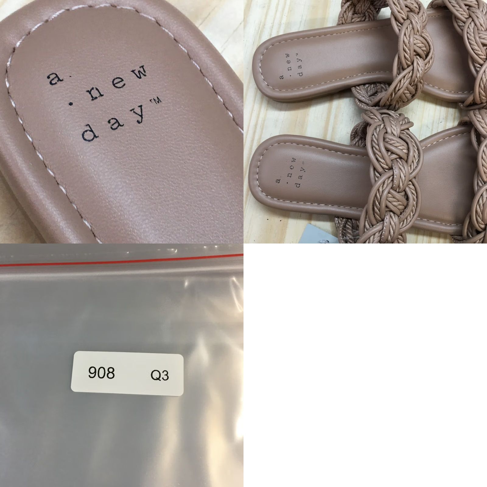 Vintage A New Day Sandal Womens 6.5 Brown Sarafina Braided Slip On Casual Leather NEW Size US 7 / IT 37 - 9 Thumbnail