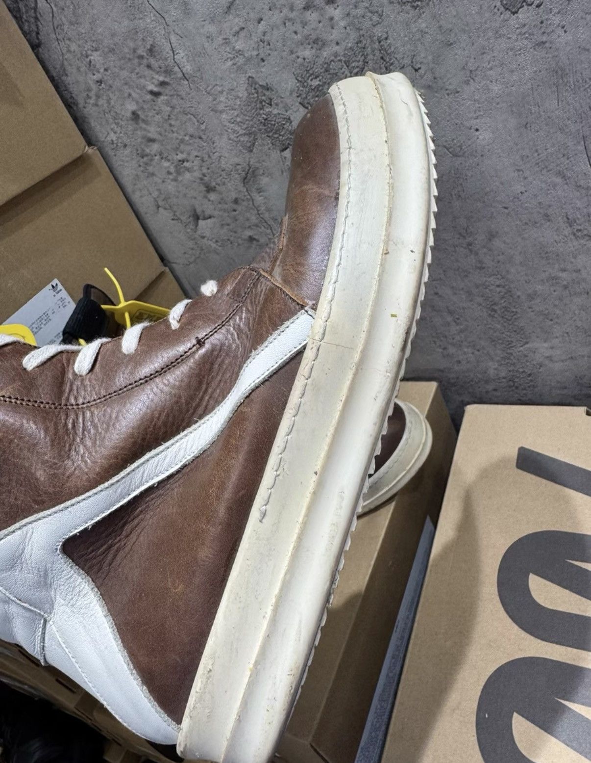 Rick Owens Rick Owens Geobasket, Mocha Brown & White K37 Size US 9.5 / EU 42-43 - 8 Thumbnail