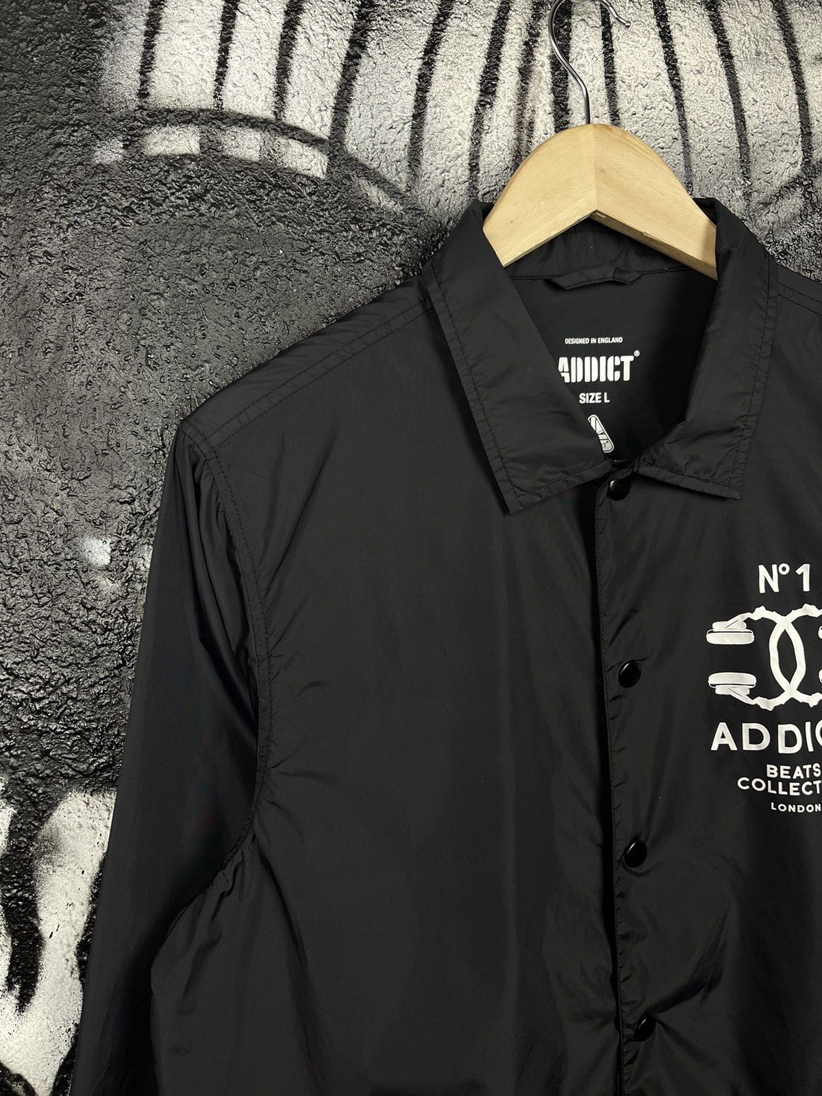 ADDICT Addict London Beats Collection Black Nylon Coach Jacket Men’s Size Large Size US L / EU 52-54 / 3 - 5 Thumbnail