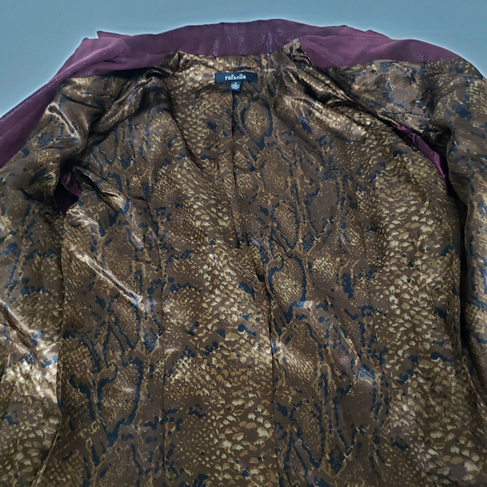Other Rafaella Shimmer Blazer Jacket Ruched 6 Animal Print Lined Size S / US 4 / IT 40 - 11 Thumbnail