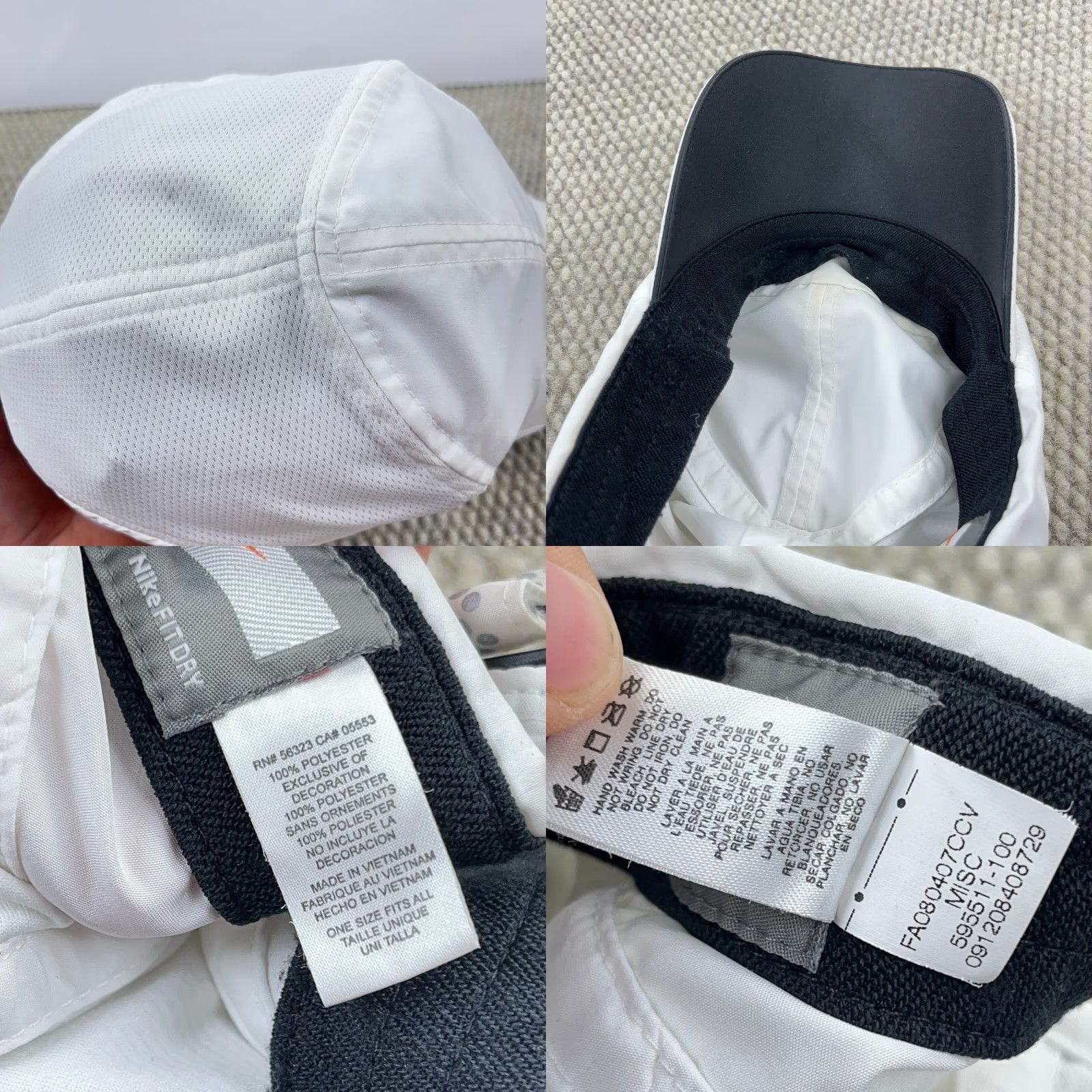 Nike VINTAGE Nike Hat Cap White Black 7 Panel Tailwind 90's Y2k Running Cycling Rare Baseball Cap Men One Size Adult Mens Size ONE SIZE - 8 Thumbnail