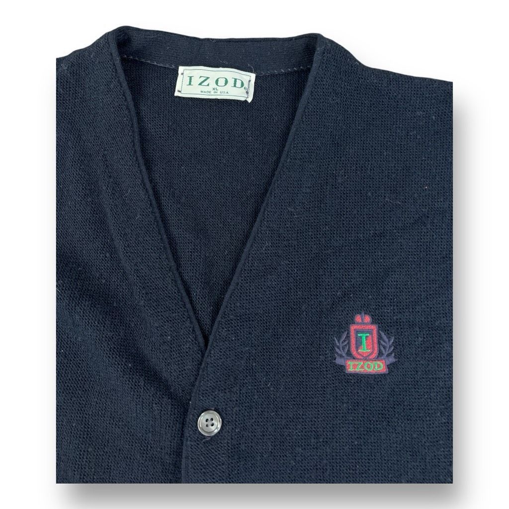 Izod IZOD Vintage Navy Blue Cardigan Sweater Size Extra Large Size US XL / EU 56 / 4 - 5 Thumbnail