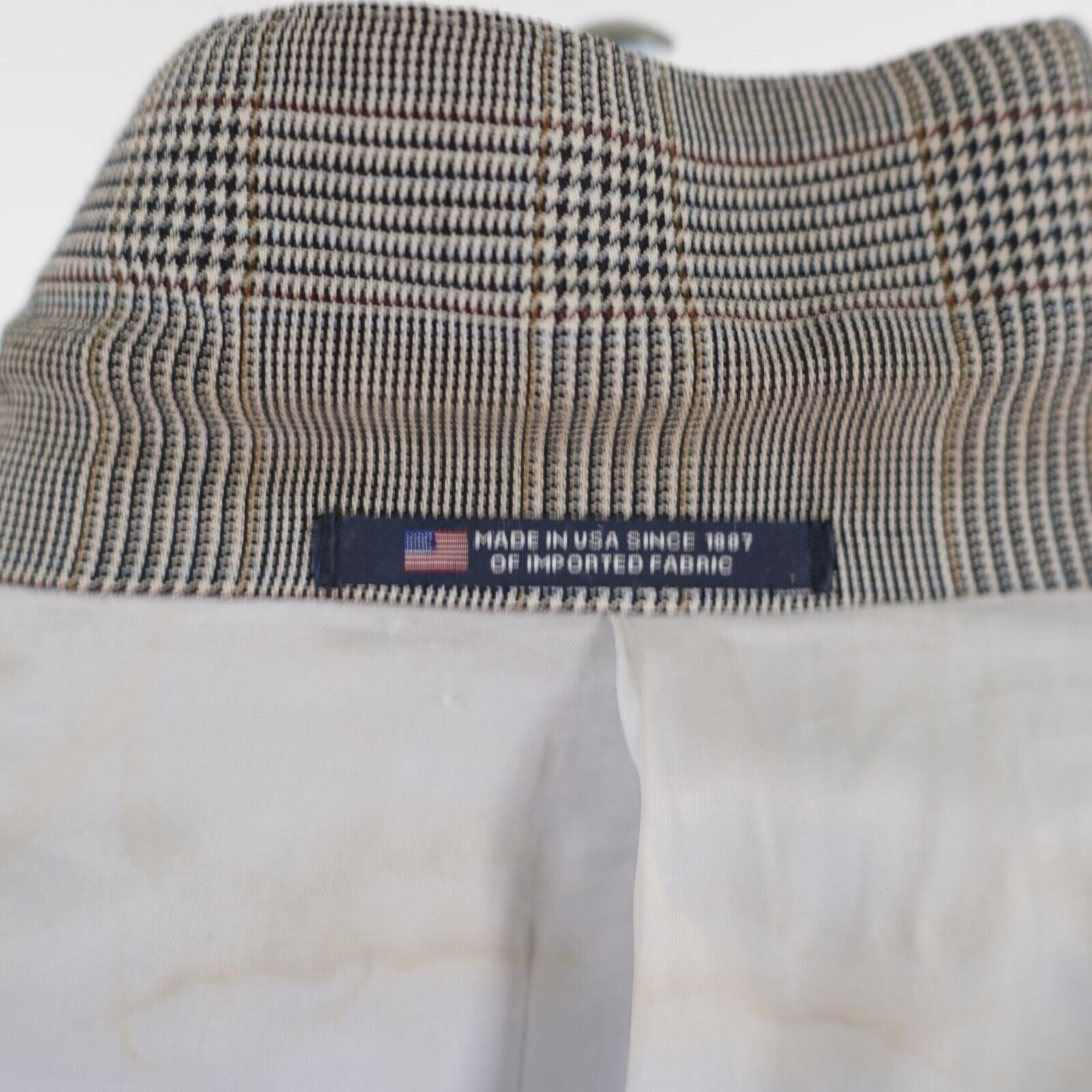 Hart Schaffner Marx Hart Schaffner Marx Wool Black Tan Glen Plaid Blazer 38R 2 B Size 38R - 13 Thumbnail