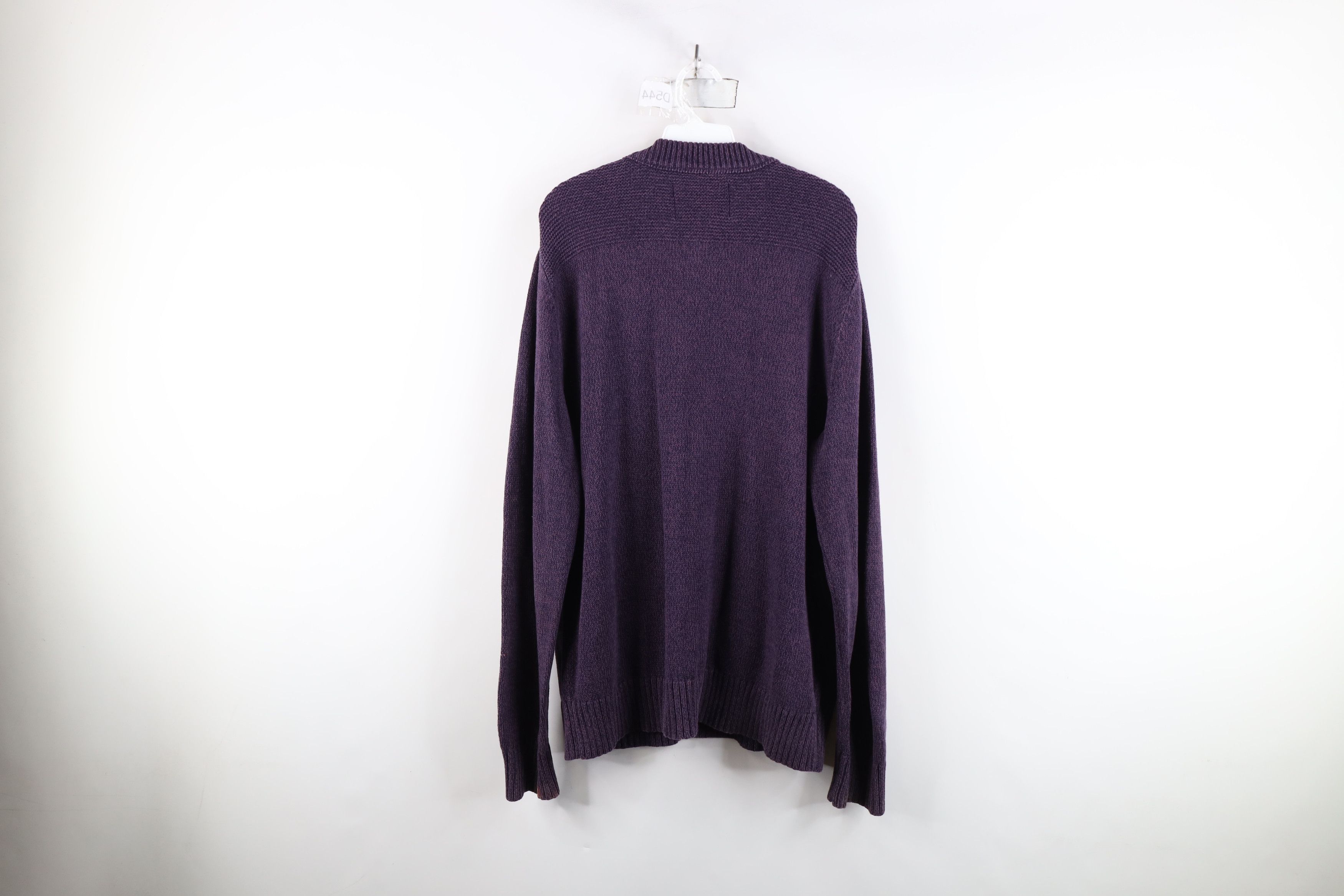 Eddie Bauer × Vintage Vintage Eddie Bauer Blank Cotton Knit Henley Sweater Purple Size US L / EU 52-54 / 3 - 12 Thumbnail