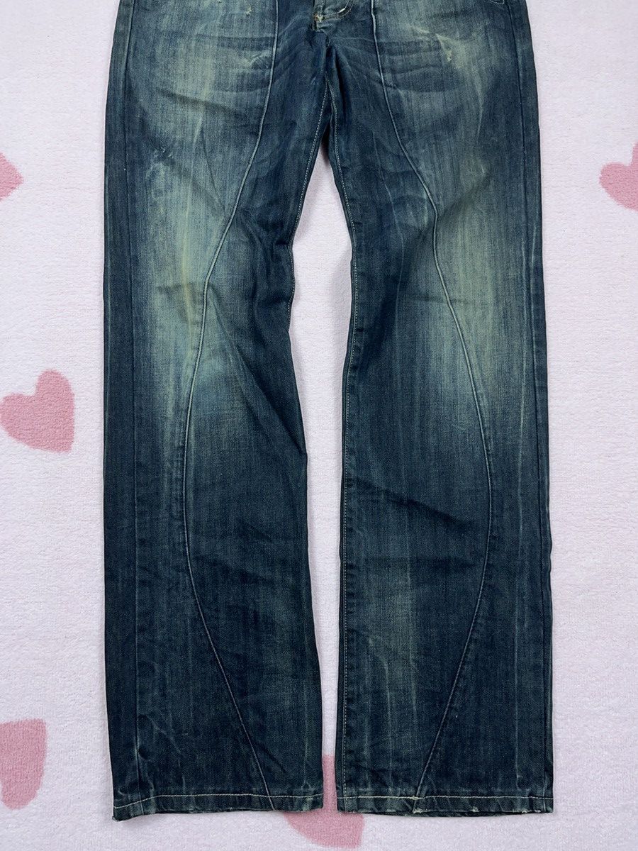 Other ➕ vintage y2k sick fade front stitch avant garde jeans Size US 32 / EU 48 - 4 Thumbnail