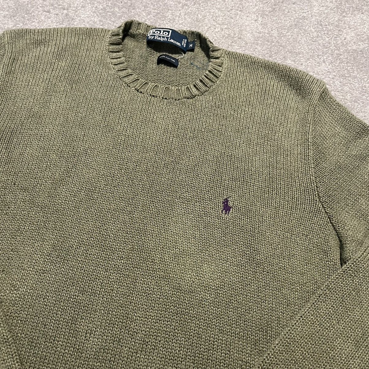 Ralph Lauren Vintage 1990s Polo Ralph Lauren Basic Logo Olive Sweater Size US M / EU 48-50 / 2 - 2 Preview