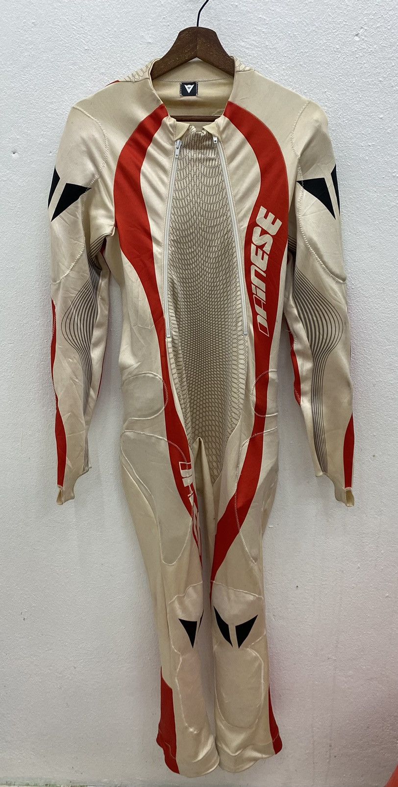 image of Best Offervintage Dainese Motorcycles Racing Jumpsuit in Cream/Red, Men's (Size 30)