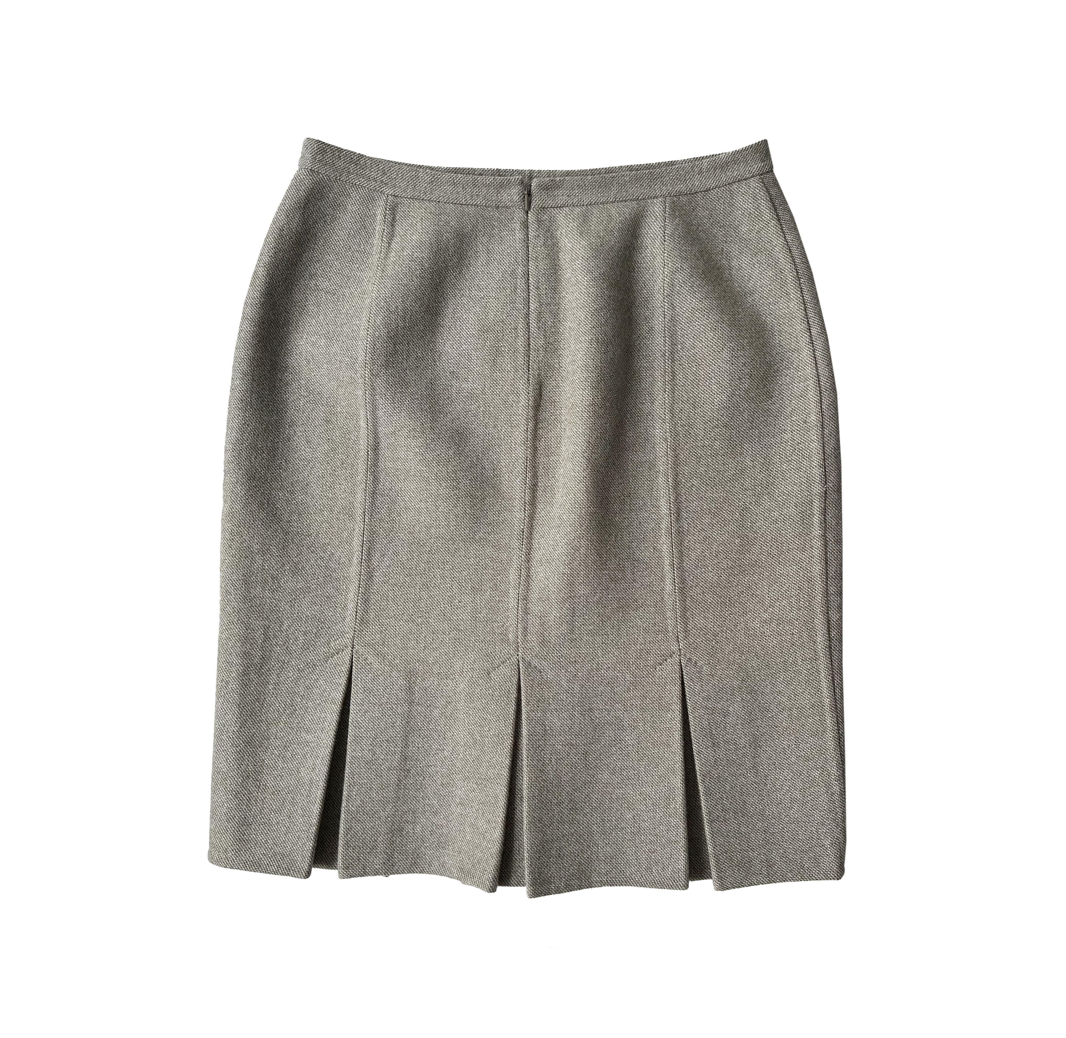 Christian Dior Monsieur × Dior × John Galliano Christian Dior ecru melange wool skirt Size 30" / US 8 / IT 44 - 3 Thumbnail