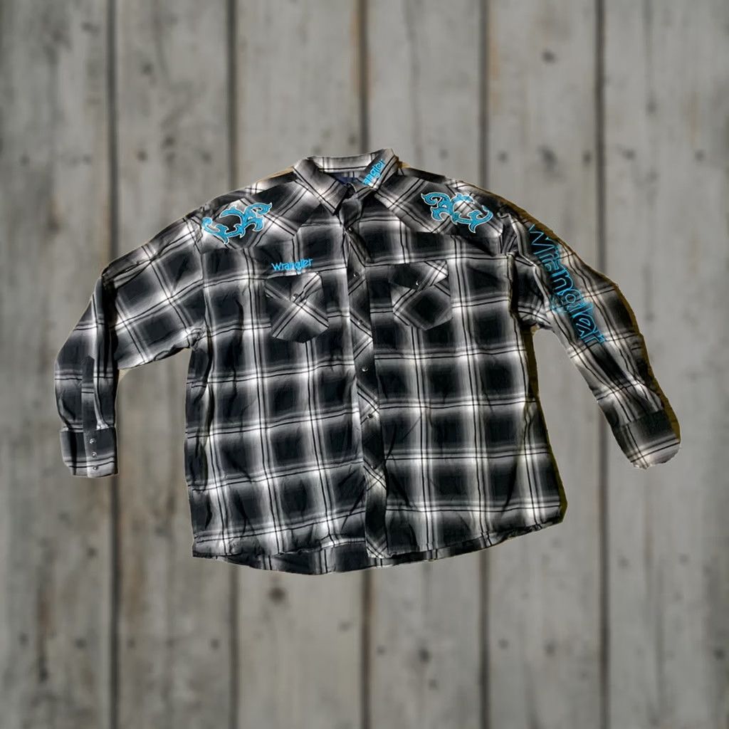 Wrangler Wrangler Mens Plaid Western Shirt 2XL Extra Large Embroidered Rodeo Pearl Snap Size US XXL / EU 58 / 5 - 1 Thumbnail