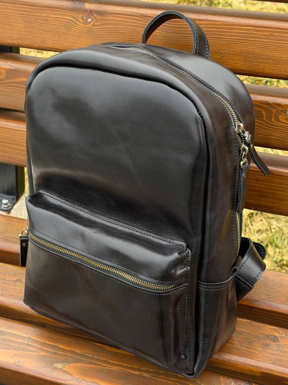 Handmade Leather backpack. Genuine leather Size ONE SIZE - 4 Thumbnail