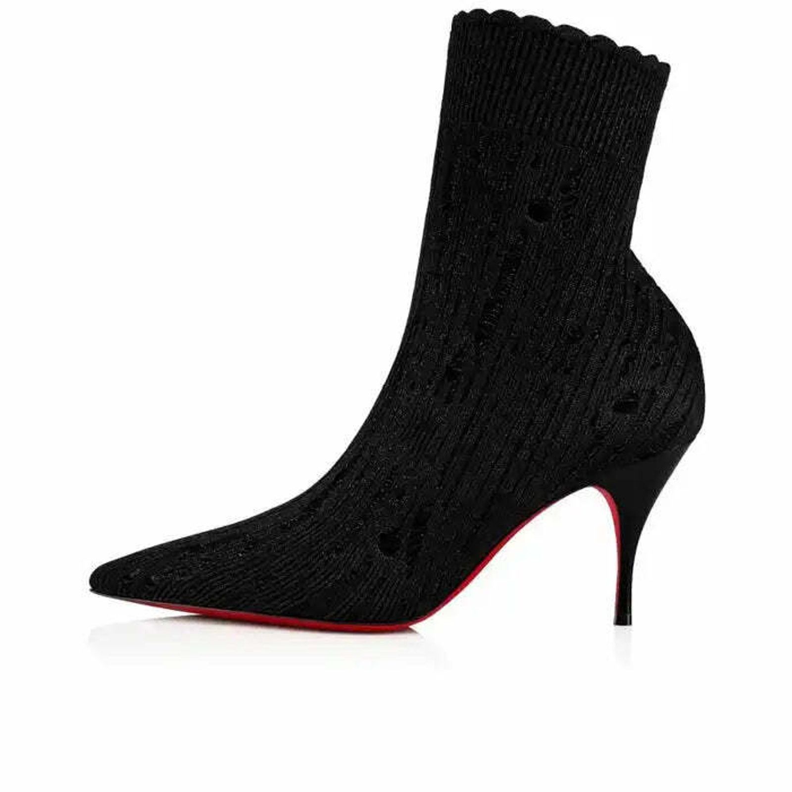 Christian Louboutin Christian Louboutin Sandrine 80 Black Stretch Sock Kitten Size US 6 / IT 36 - 3 Thumbnail
