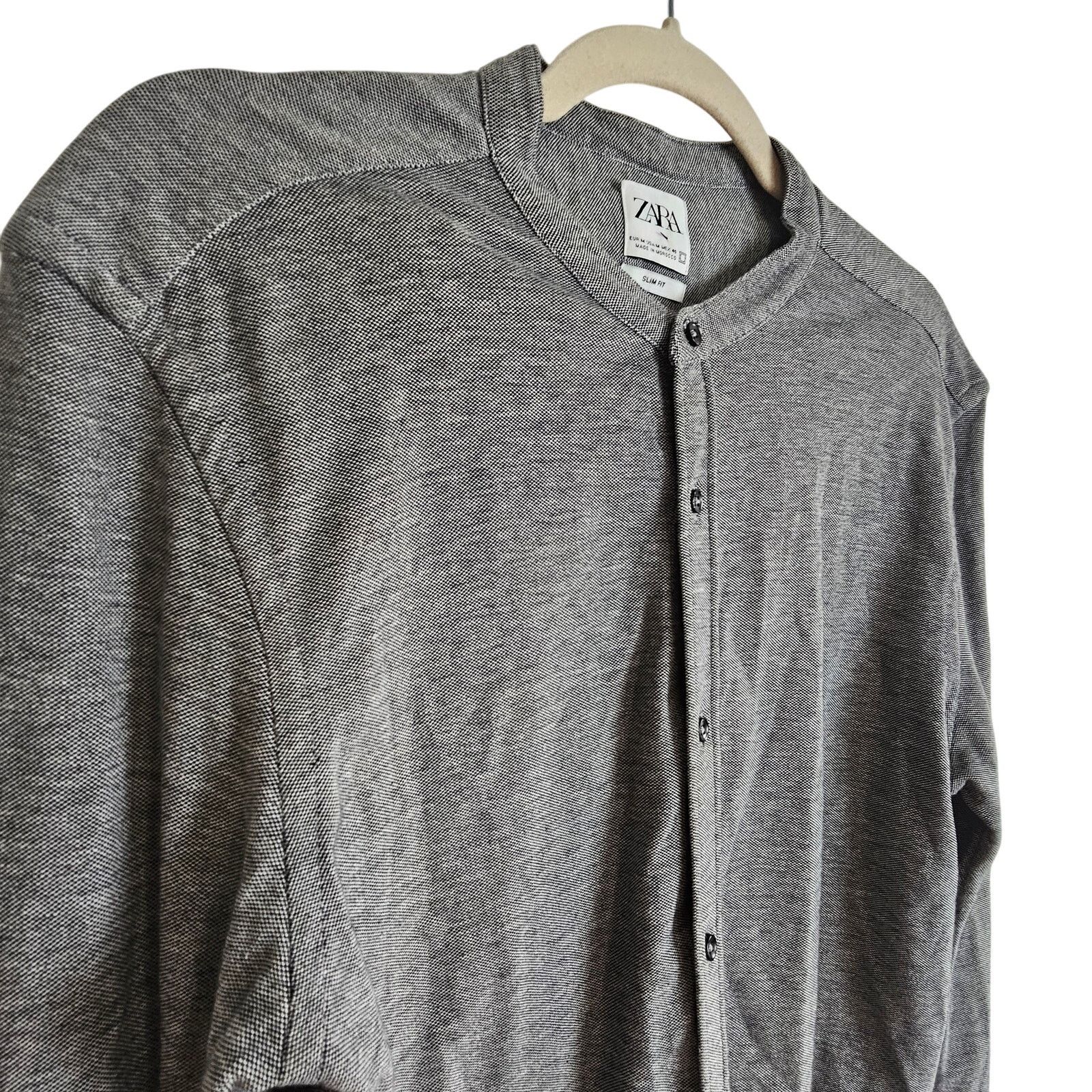 Zara Zara Mens Button Shirt Casual Grunge Skater Size M Gray Slim Size US M / EU 48-50 / 2 - 5 Thumbnail