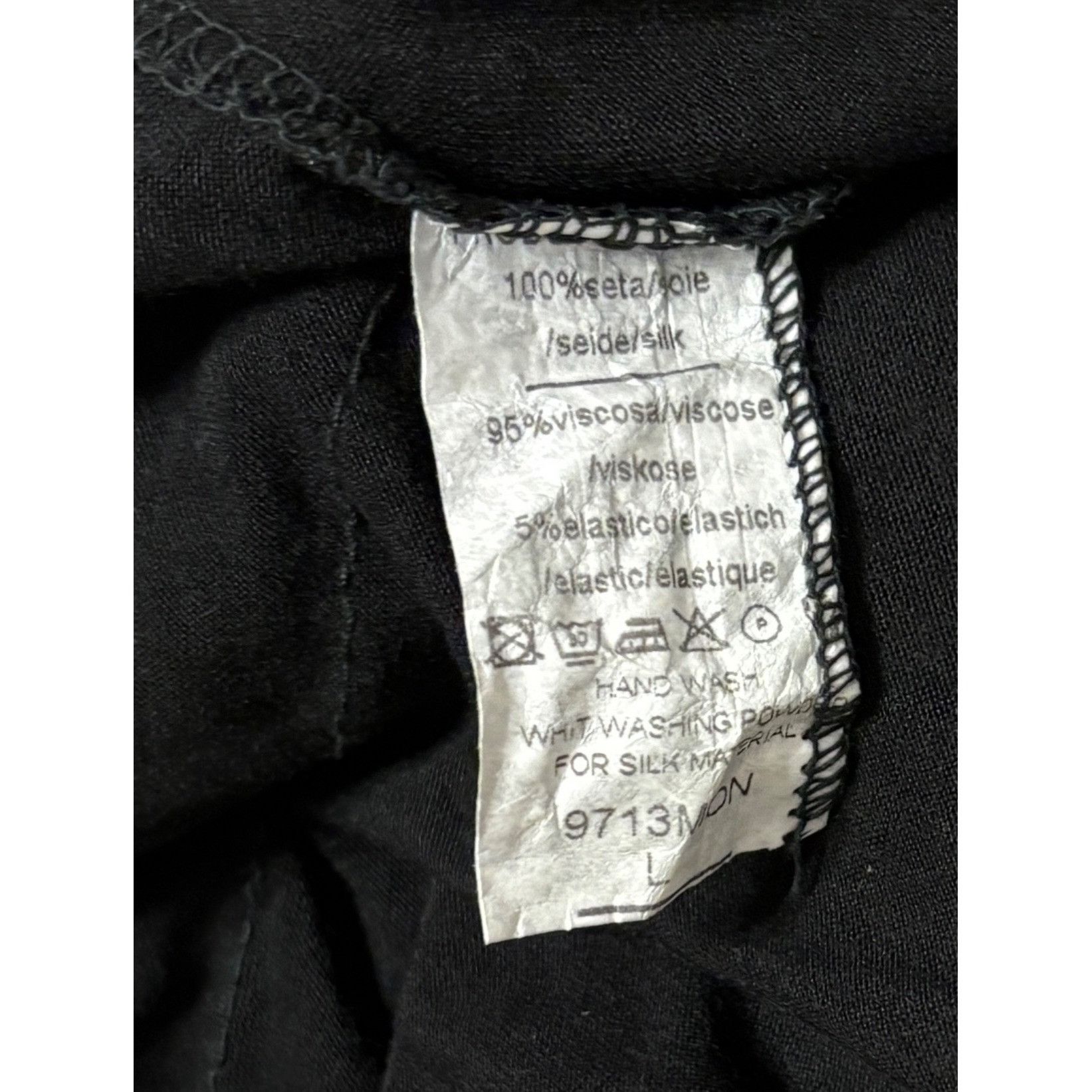 Other NWT Tempo Paris L Silk Tiered Stretch Dress Black Long Sleev Size L / US 10 / IT 46 - 7 Thumbnail