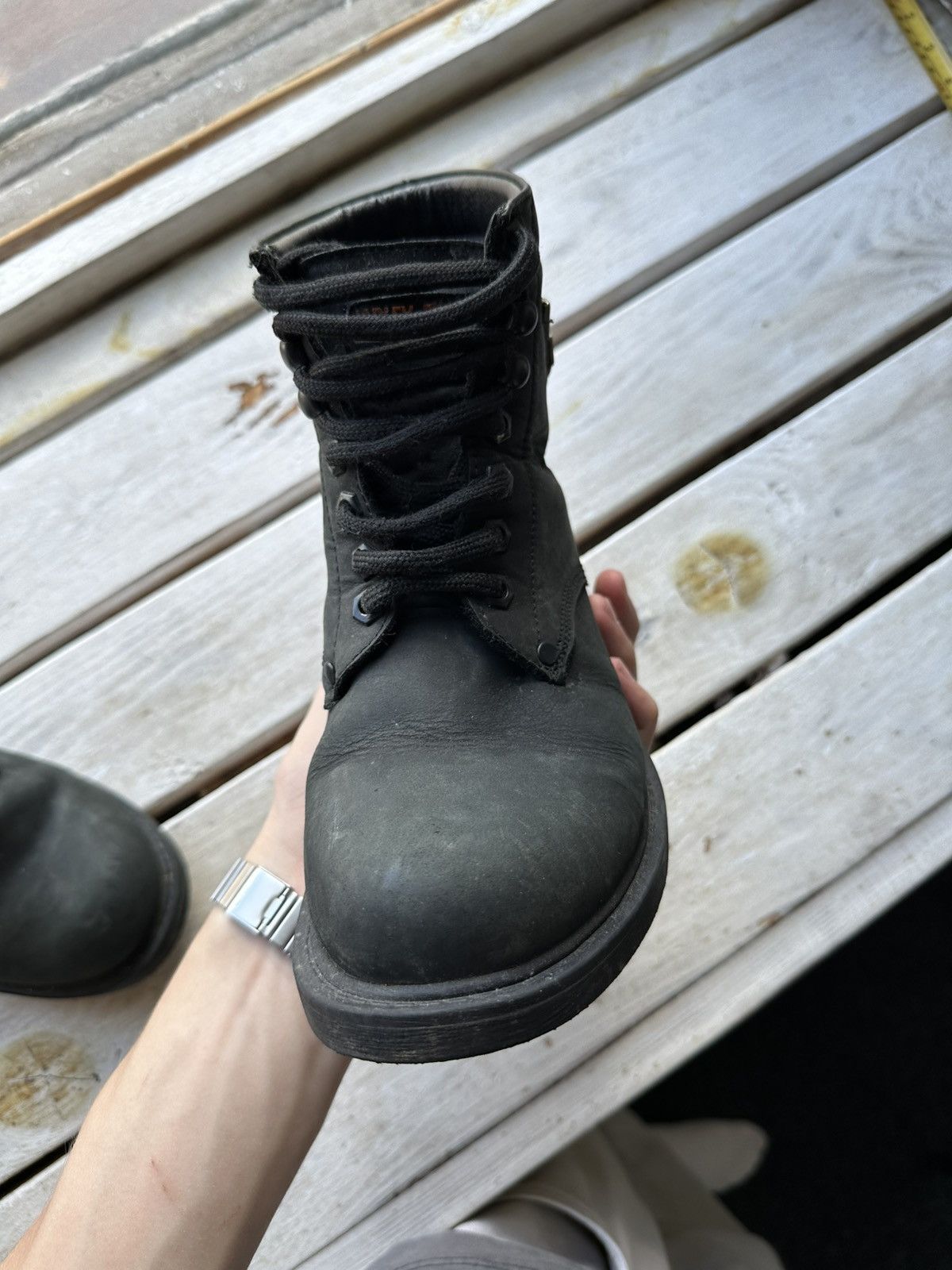 Harley Davidson 🚨RARE HARLEY DAVIDSON BLACK BOOTS METAL WITH LOGO IF6WAS9 Size US 6 / IT 36 - 15 Thumbnail