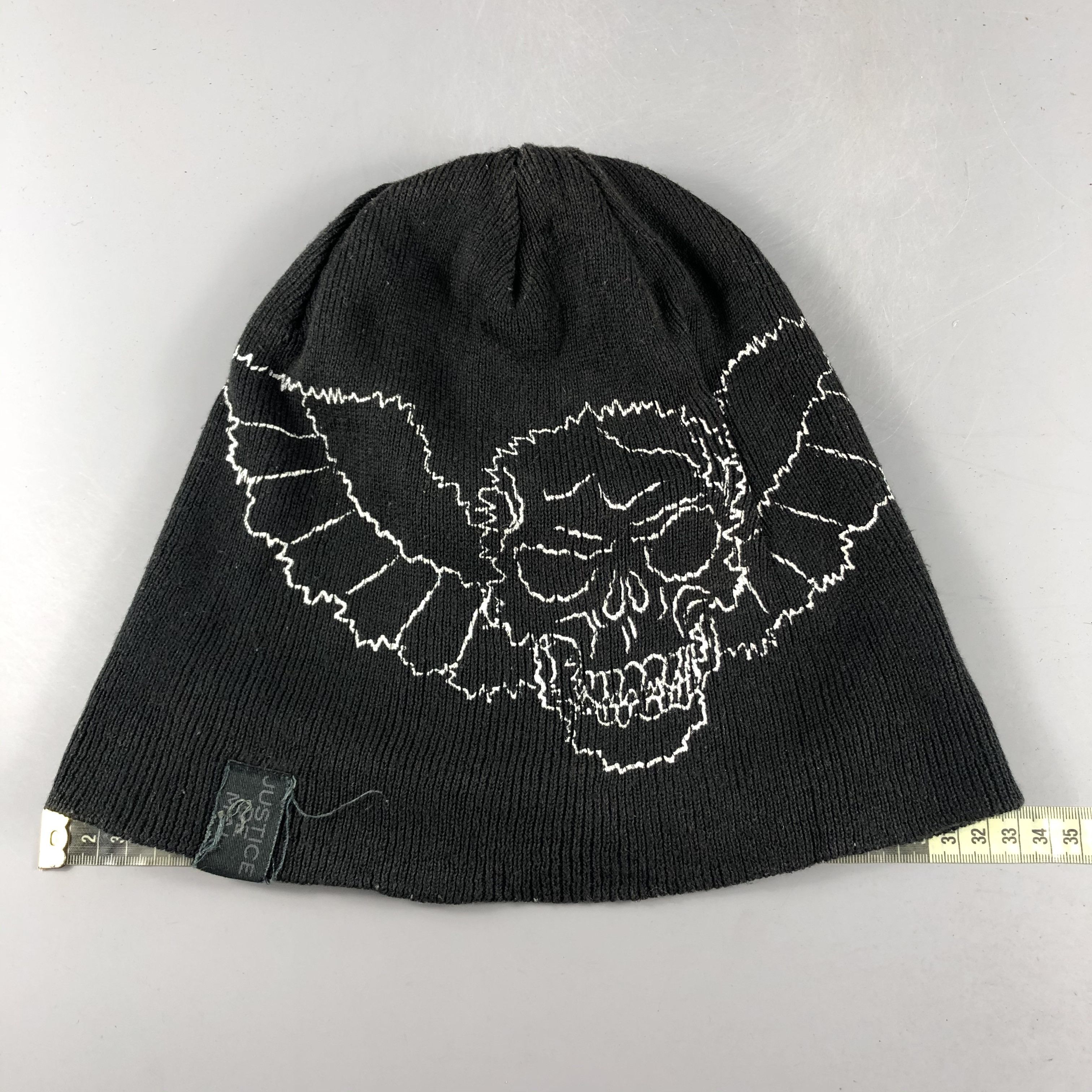 Japanese Brand × Vintage Justice Skull Beanie Snow Hat Snow Cap -D197 Size ONE SIZE - 3 Thumbnail