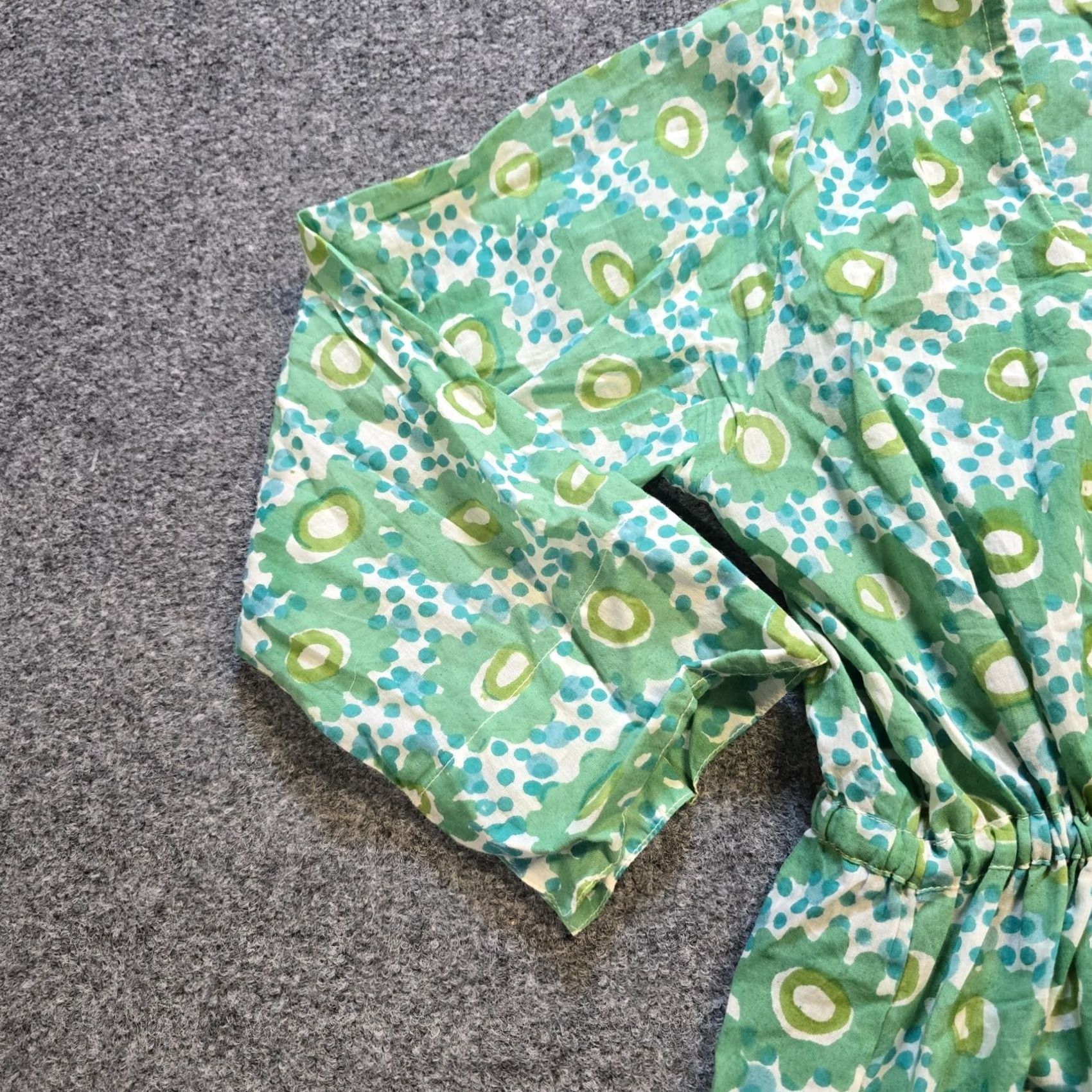 Vintage Gretchen Scott Dress Womens Small Green Floral Long Sleeve Lightweight Casual Dress Size S / US 4 / IT 40 - 3 Thumbnail