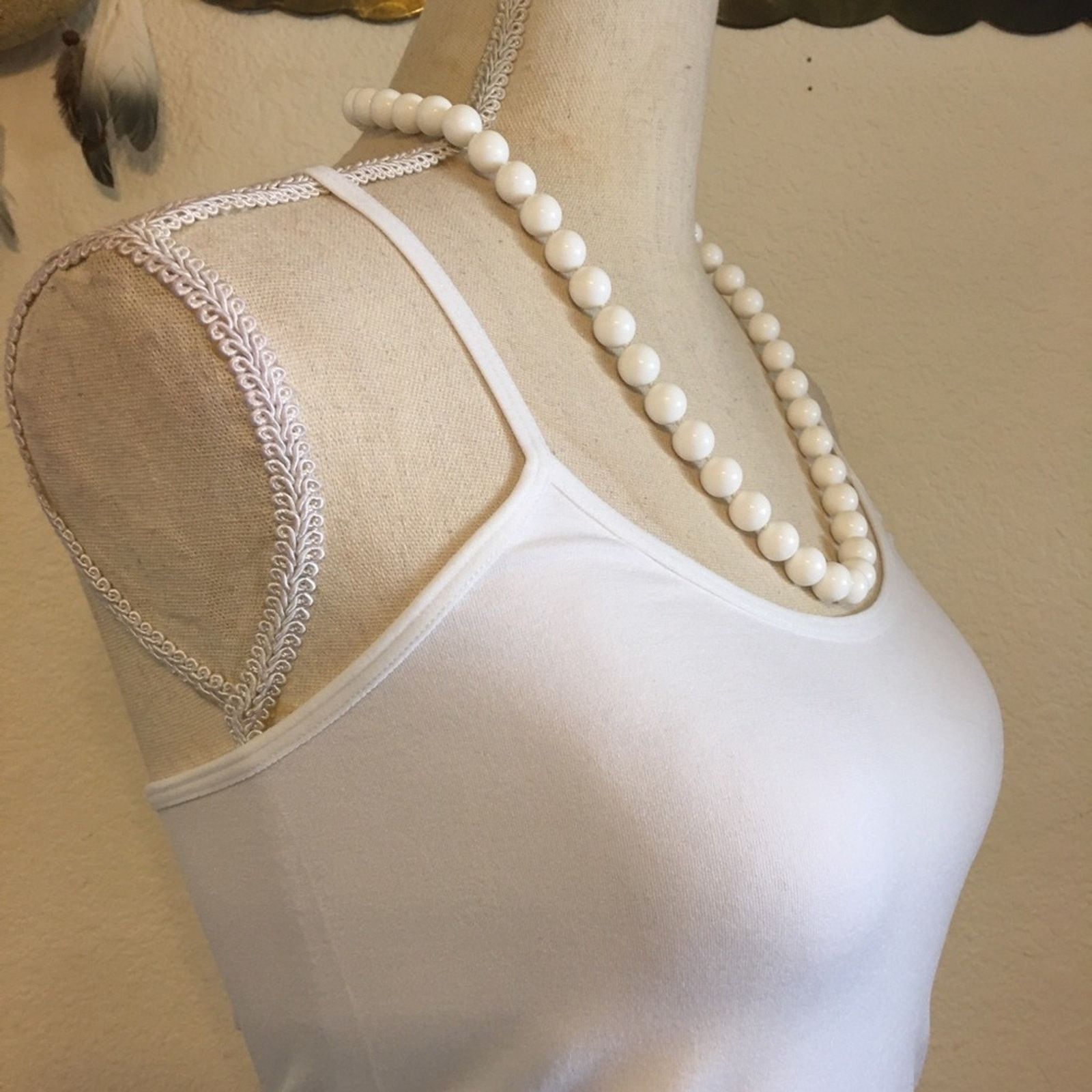 Vintage Vintage 70s knotted white glass bead necklace Size ONE SIZE - 2 Thumbnail