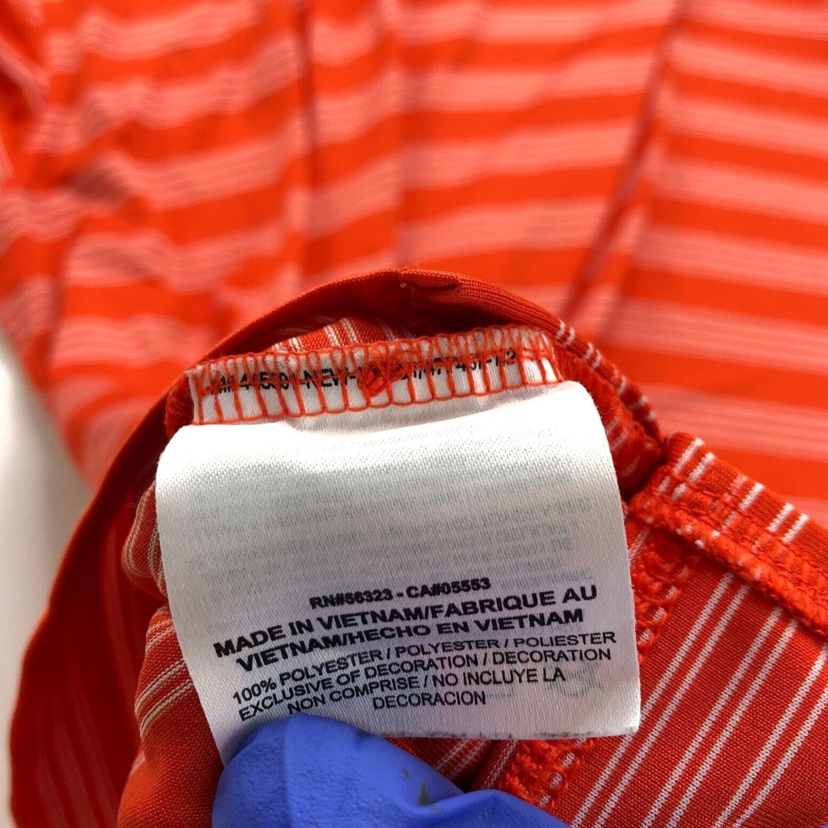 Nike VINTAGE Nike XXL TOUR PERFORMANCE Dri Fit Golf SS Button Polo Striped Shirt Orange MINT Size US XXL / EU 58 / 5 - 8 Thumbnail