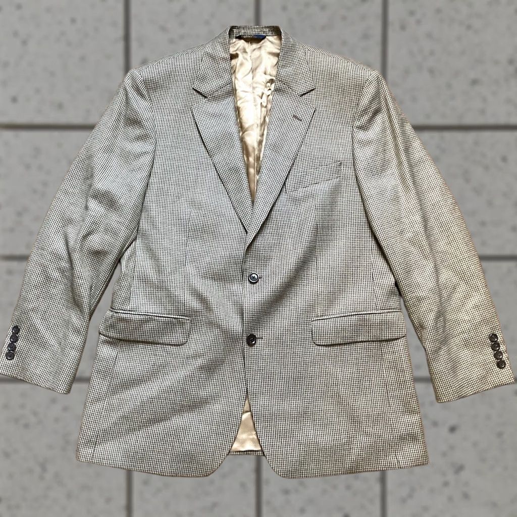 Brooks Brothers Brooks Brothers Coat Mens 42 Beige Blazer Size 42R Houndstooth Wool Sport Size 42R - 1 Thumbnail