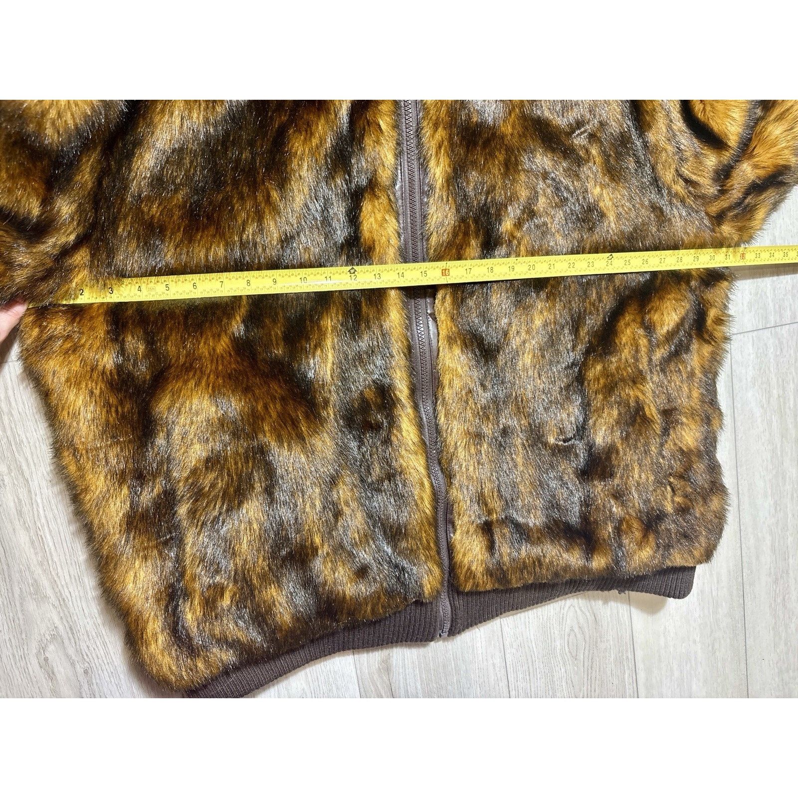 Other VTG Faux Fur Jacket 2XL Hooded Fox Pattern Bomber Oversized Size US XXL / EU 58 / 5 - 20 Thumbnail