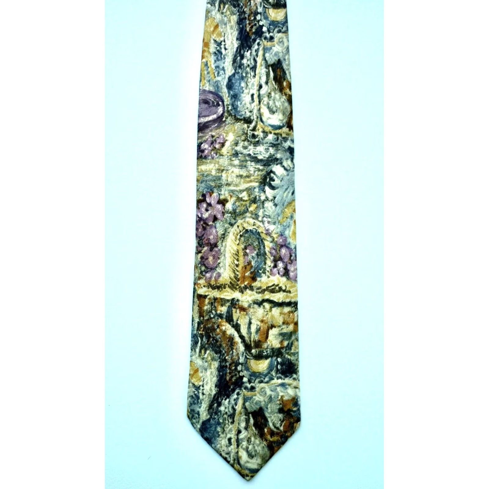 Ermenegildo Zegna Ermenegildo Zegna Tie Silk Abstract Made in Italy Men's Size ONE SIZE - 3 Thumbnail