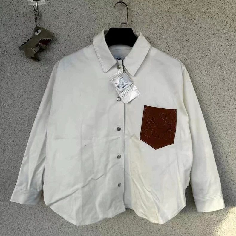Loewe LOEWE Leather logo denim jacket coat Size 4XL / US 24-26 - 1 Thumbnail