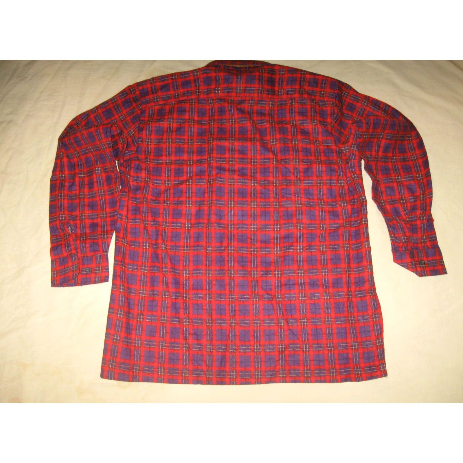 Vintage Saucatuck Men Flannel Shirt NEW Large Button-Down Western Plaid Cotton Long Sleeve Shirt Mens Red Vintage with Pockets Size US L / EU 52-54 / 3 - 4 Thumbnail