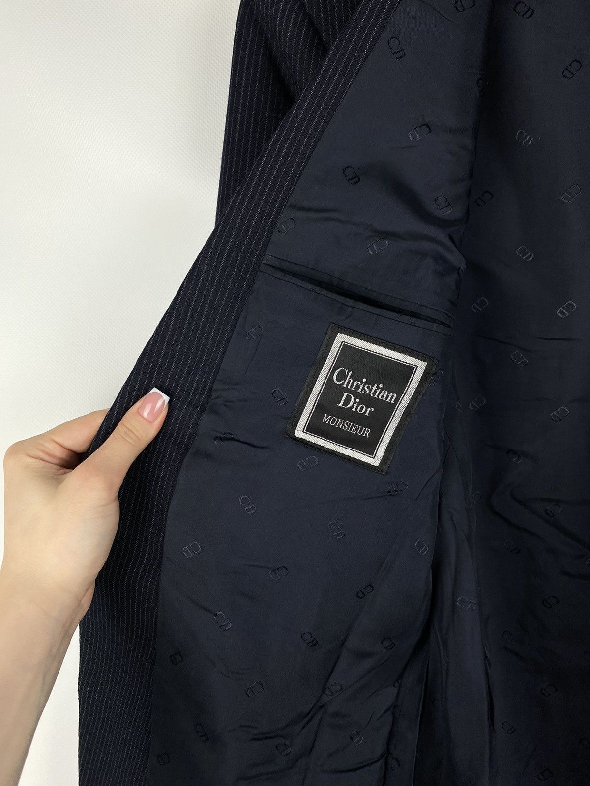 Christian Dior Monsieur × Dior × Vintage Christian Dior Monsieur vintage wool striped blazer jacket Size 44R - 20 Thumbnail