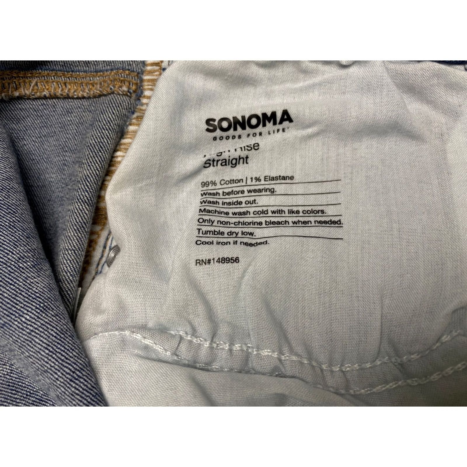 Vintage NWT Sonoma Jeans for Women Plus 30W 48x29 Blue Stretch Sonoma Jeans Straight High Rise 5-Pocket Denim Size 30" / US 8 / IT 44 - 7 Thumbnail