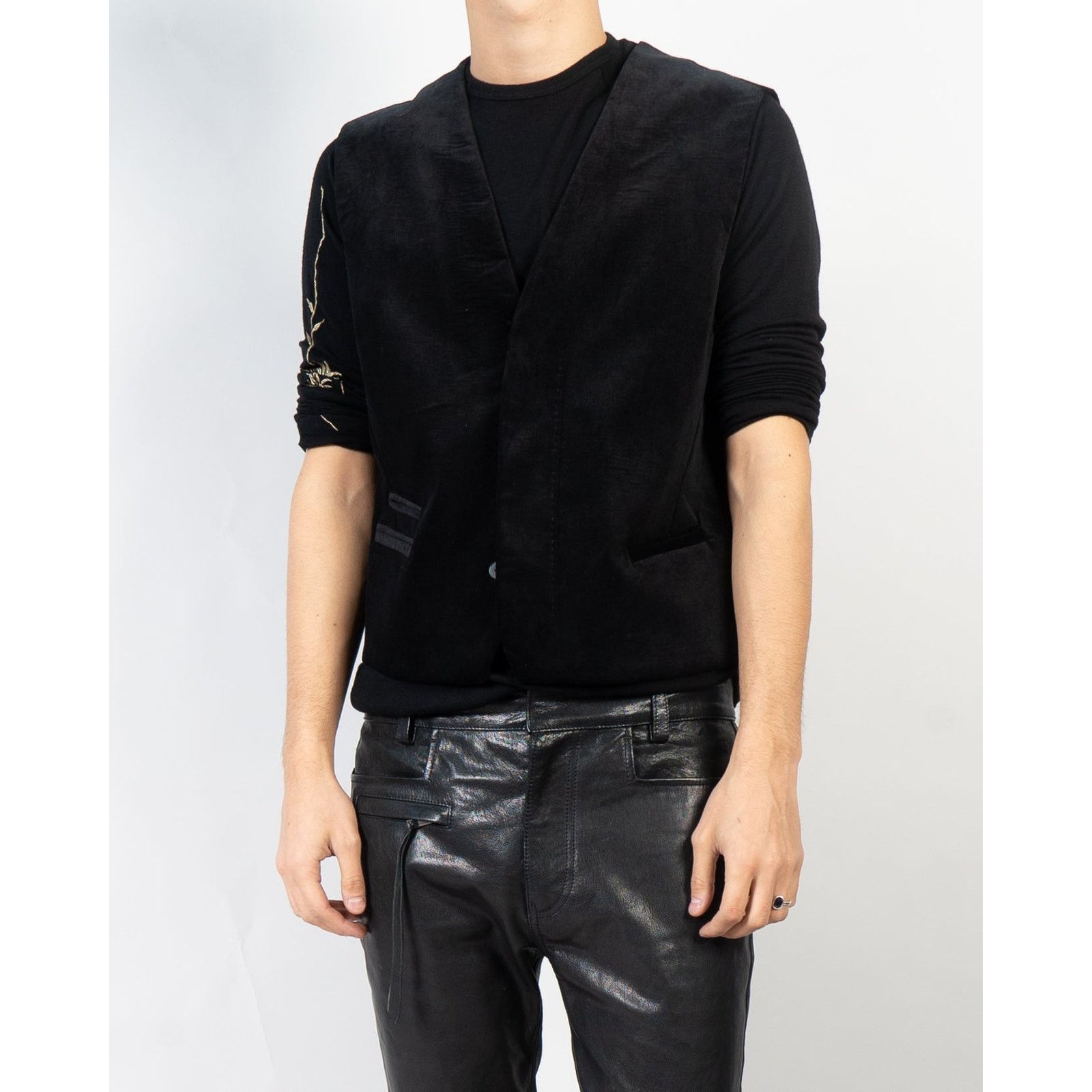 FW17 Black Velvet Waistcoat