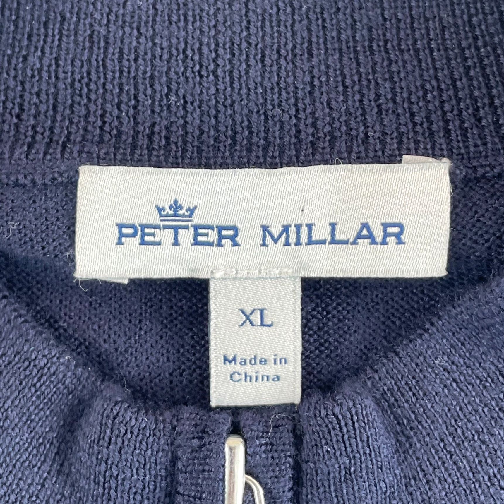 Peter Millar Peter Millar Crown Crafted Autumn Crest Quarter-Zip Vest Men XL Navy Merino Wool Size US XL / EU 56 / 4 - 2 Thumbnail