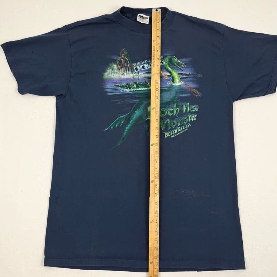 Tultex VINTAGE Busch Gardens Loch Ness Monster Shirt Mens XL Blue Know Fear Graphic T Size US XL / EU 56 / 4 - 4 Thumbnail