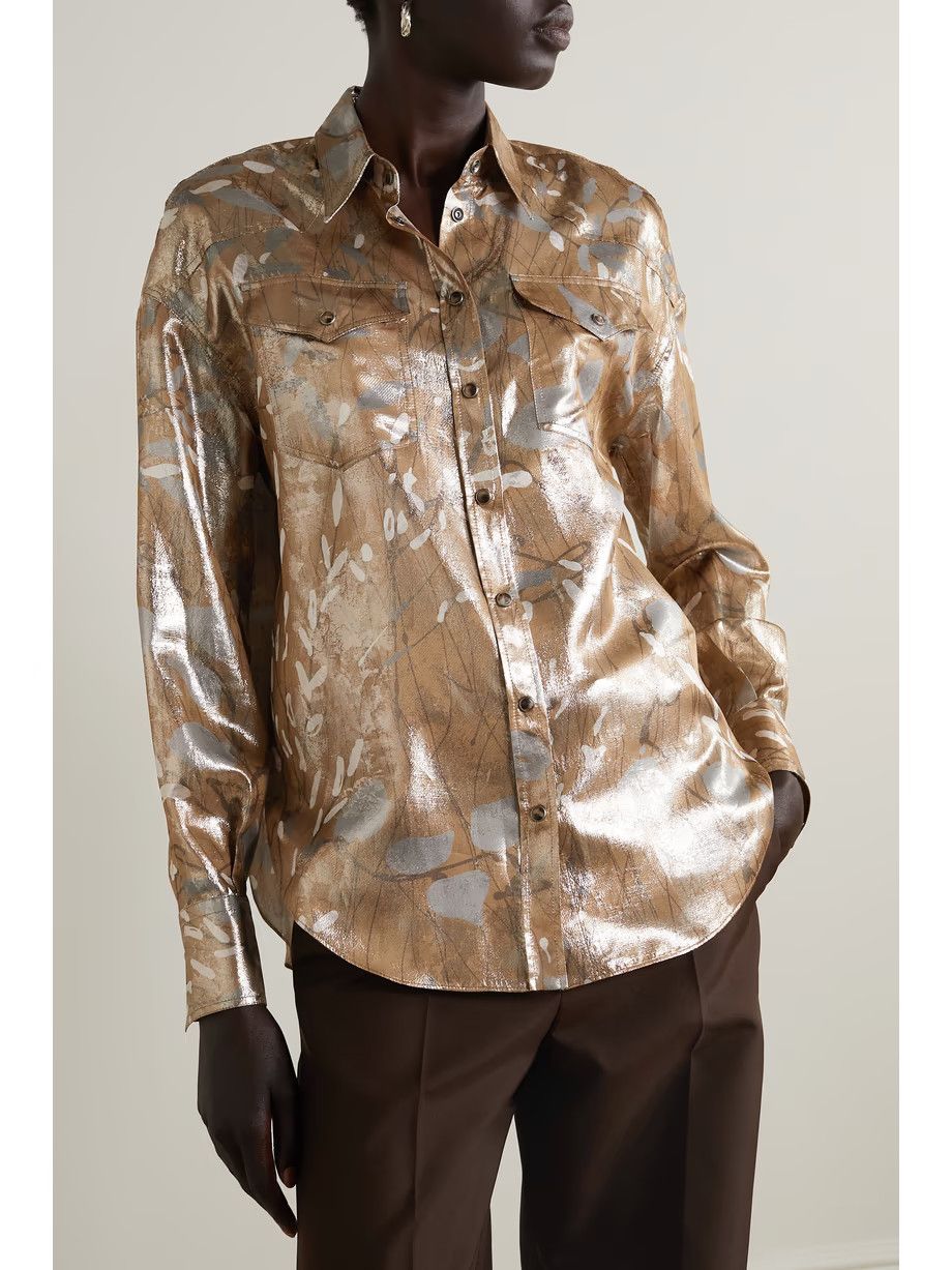 Brunello Cucinelli o1y0725 Shirt in Brown Size M / US 6-8 / IT 42-44 - 2 Thumbnail