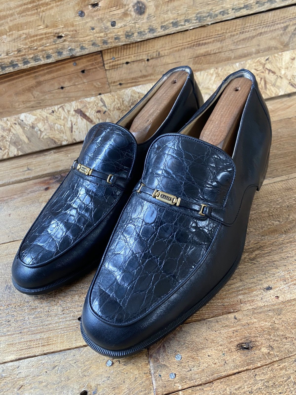 Bally Bally crocodile black leather heeled loafers,slip on sz uk 8 Size US 9 / EU 42 - 12 Thumbnail