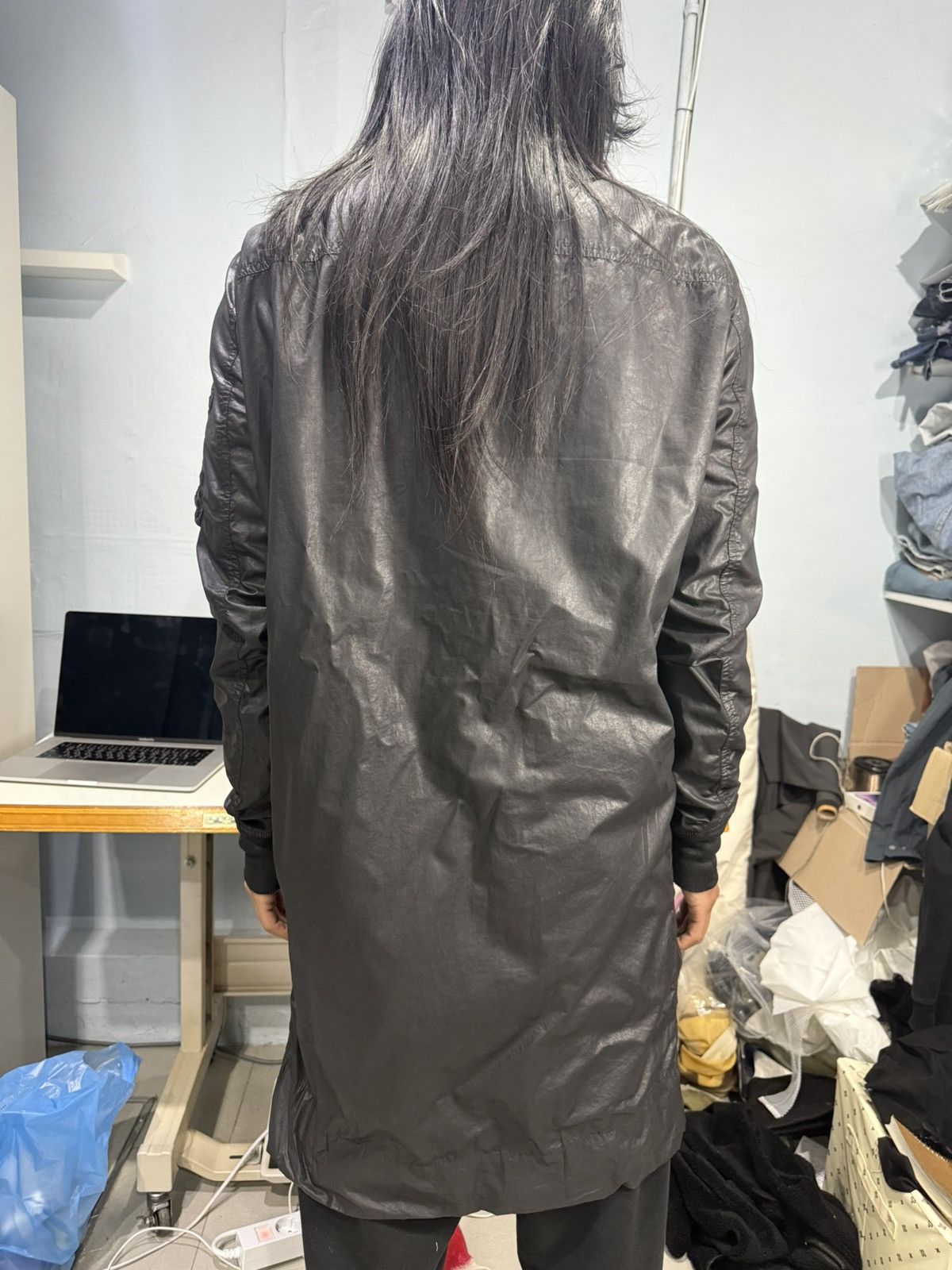 Rick Owens 2015 rick owens waxed leather ma-1 coat jacket Size US M / EU 48-50 / 2 - 5 Thumbnail