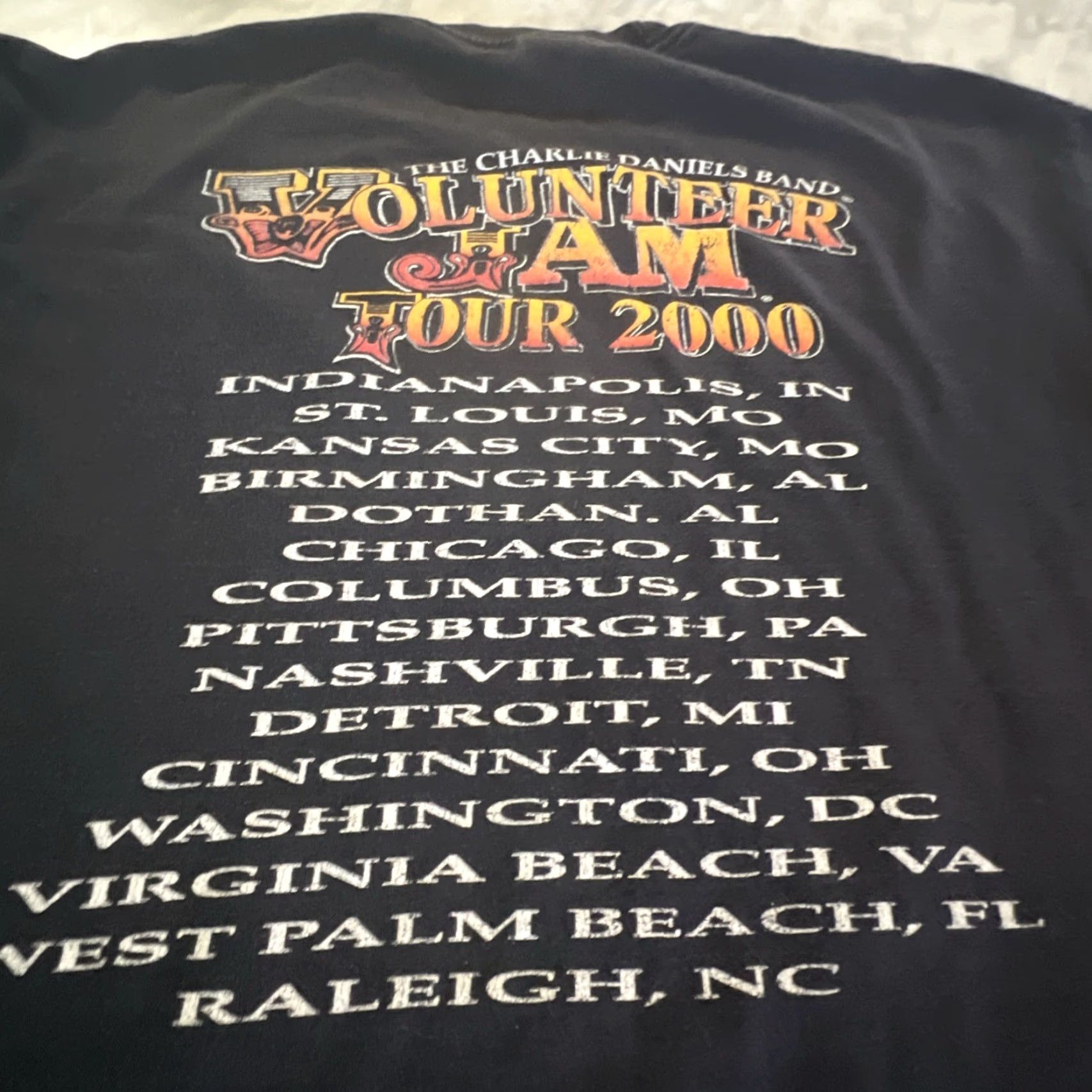 AAA VINTAGE Charlie Daniels Band Tour Shirt Men’s 2XL Short Sleeve Black Graphic Tee Double Sided 2000s Mens Size US XXL / EU 58 / 5 - 7 Thumbnail