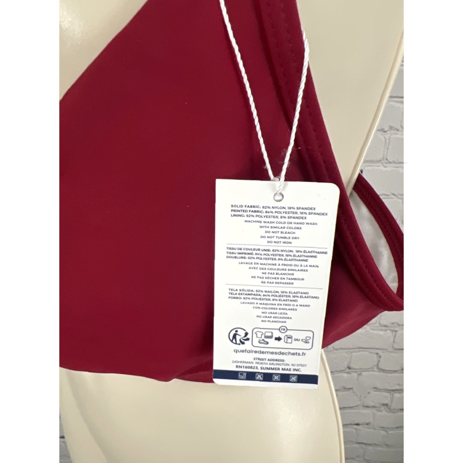 Vintage NWT Summer Mae Red Wrap Tie Bralette Bikini Tankini Padded Swimsuit Top L Striped Beach Womens Size L / US 10 / IT 46 - 6 Thumbnail