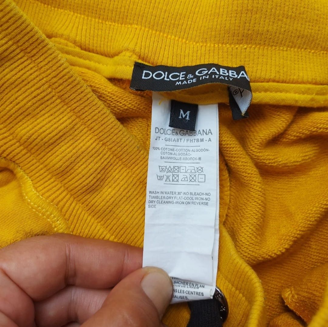 Dolce & Gabbana Dolce & Gabbana Yellow Logo Sweat Shorts Size US 30 / EU 46 - 23 Thumbnail