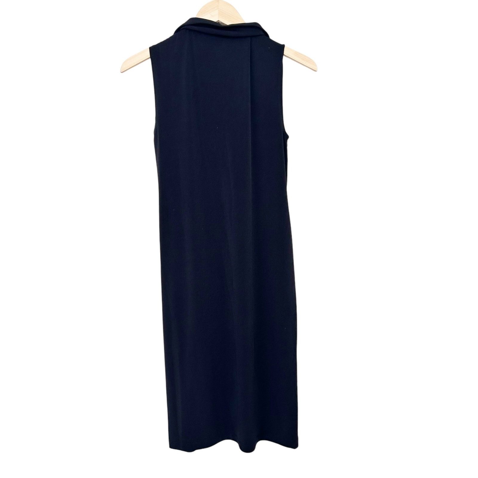 Other Carmen Marc Valvo Black Collared Sleeveless Dress Sz XS Size XS / US 0-2 / IT 36-38 - 4 Thumbnail