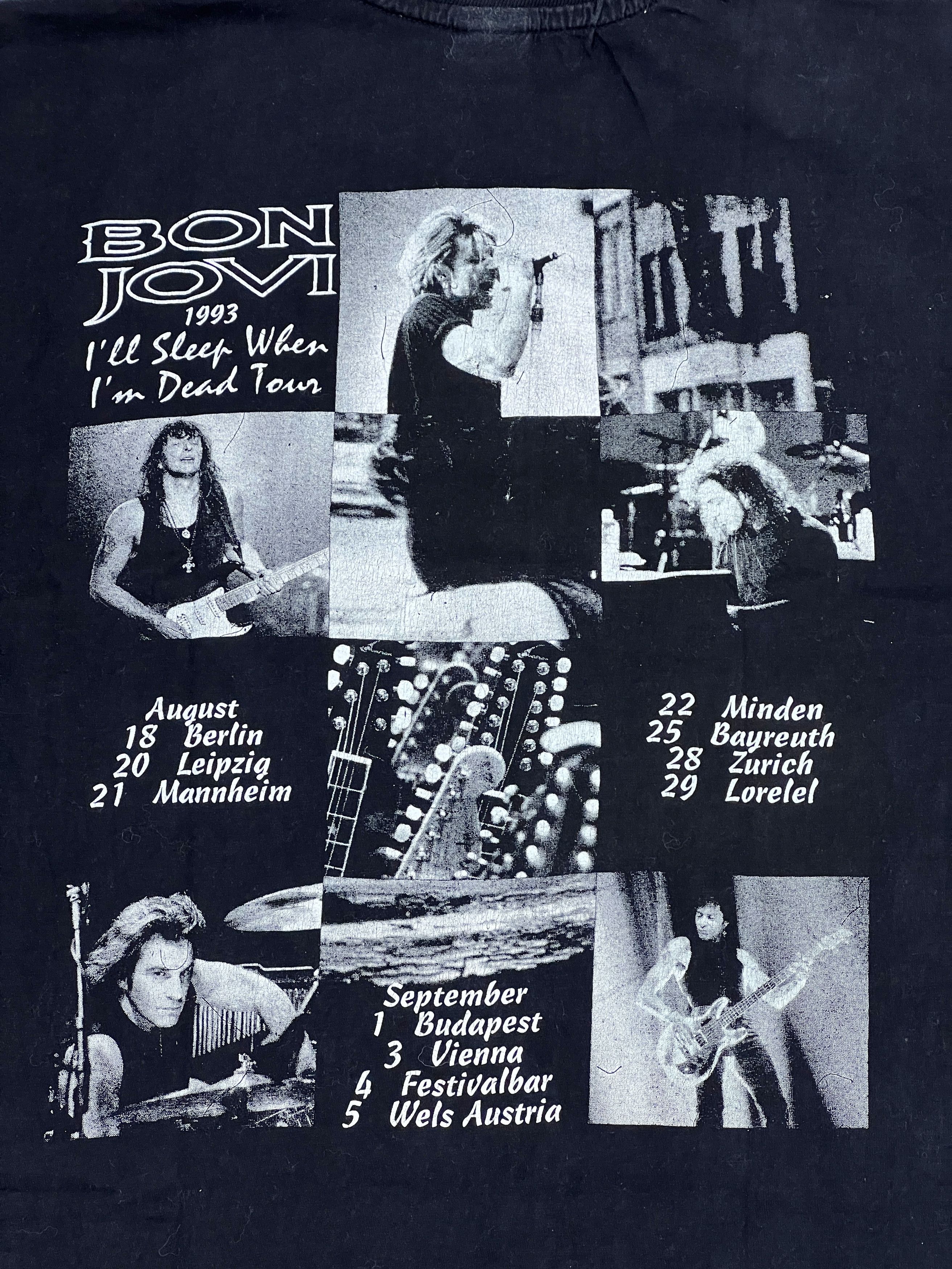 Band Tees × Bon Jovi × Vintage Bon Jovi T-Shirt 1993 I'll Sleep When I'm Dead Size US L / EU 52-54 / 3 - 19 Thumbnail