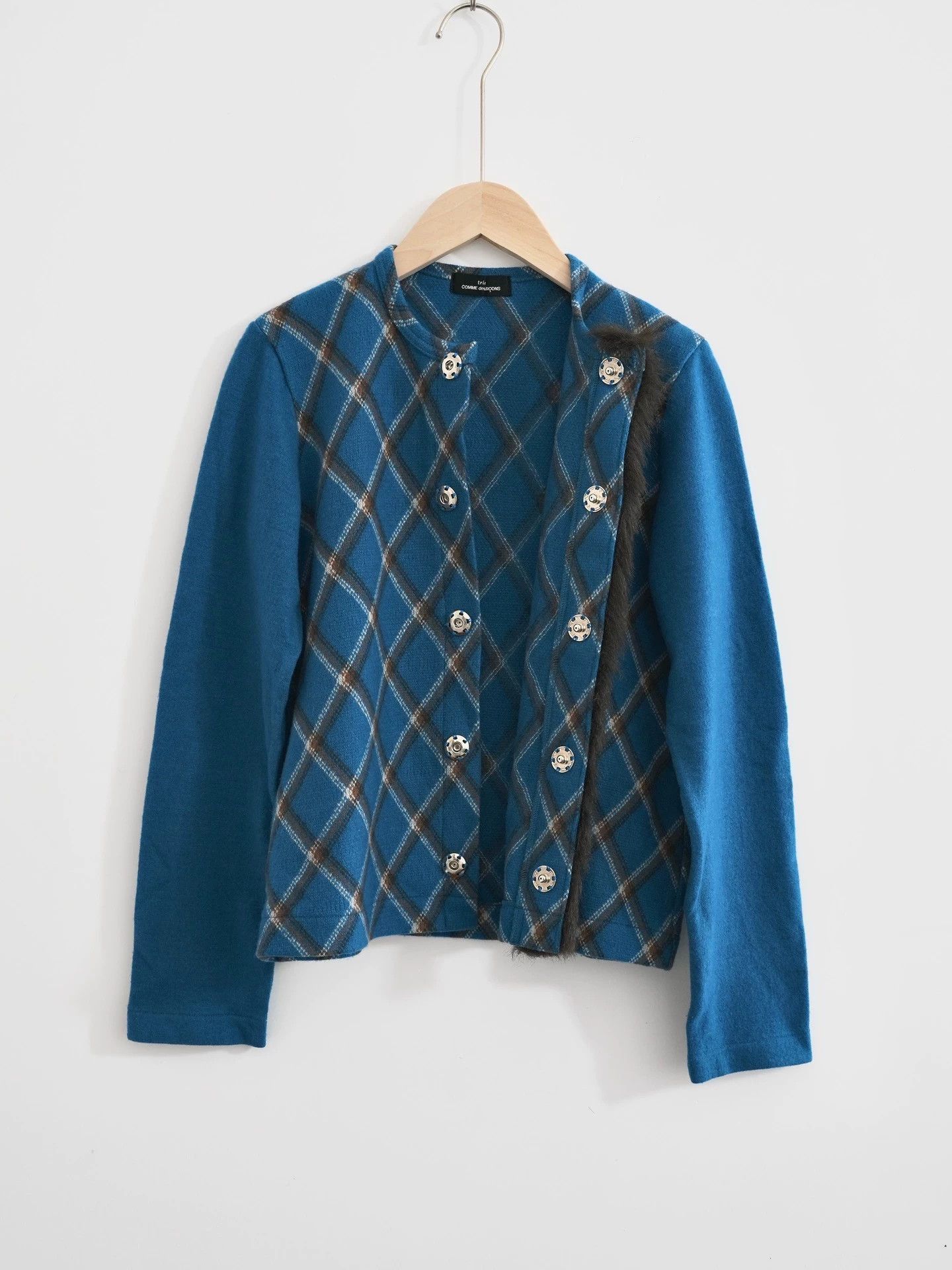 Comme des Garcons tricot cdg 2001 blue orange striped fur cardigan one size Size S / US 4 / IT 40 - 4 Thumbnail