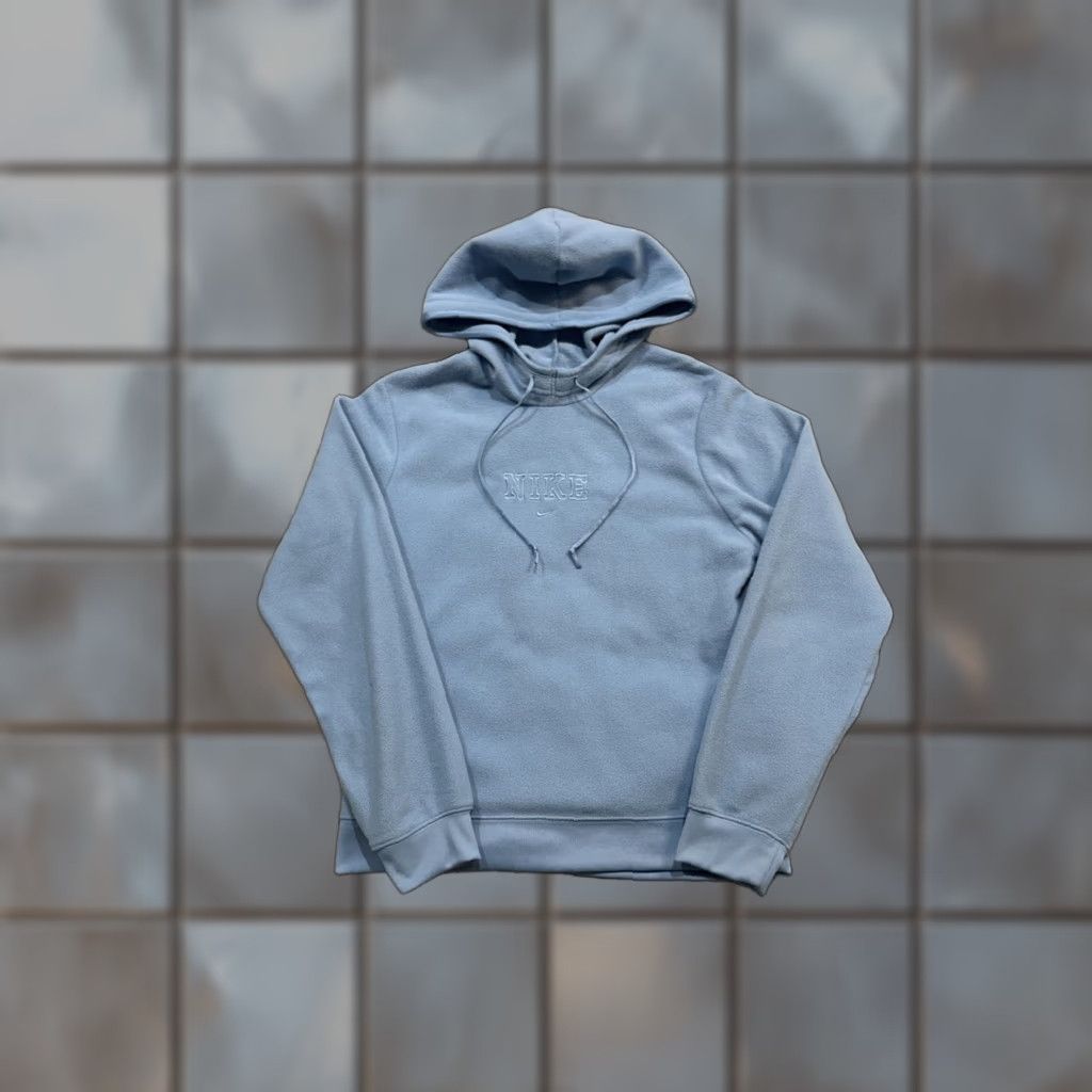 Nike VINTAGE Nike Center Spellout Blue Fleece Hoodie S Women 90s Y2K Rare Pullover Small Womens Size S / US 4 / IT 40 - 1 Thumbnail