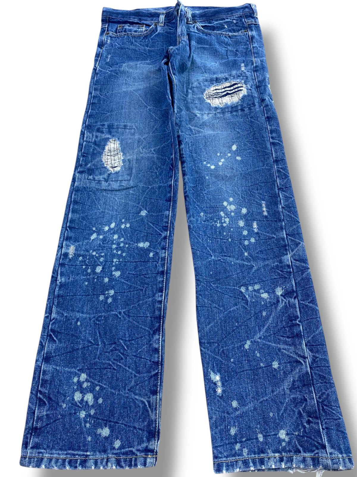 Japanese Brand Japanese Brand Splatter Paint Style Loose Jeans Size US 30 / EU 46 - 1 Thumbnail