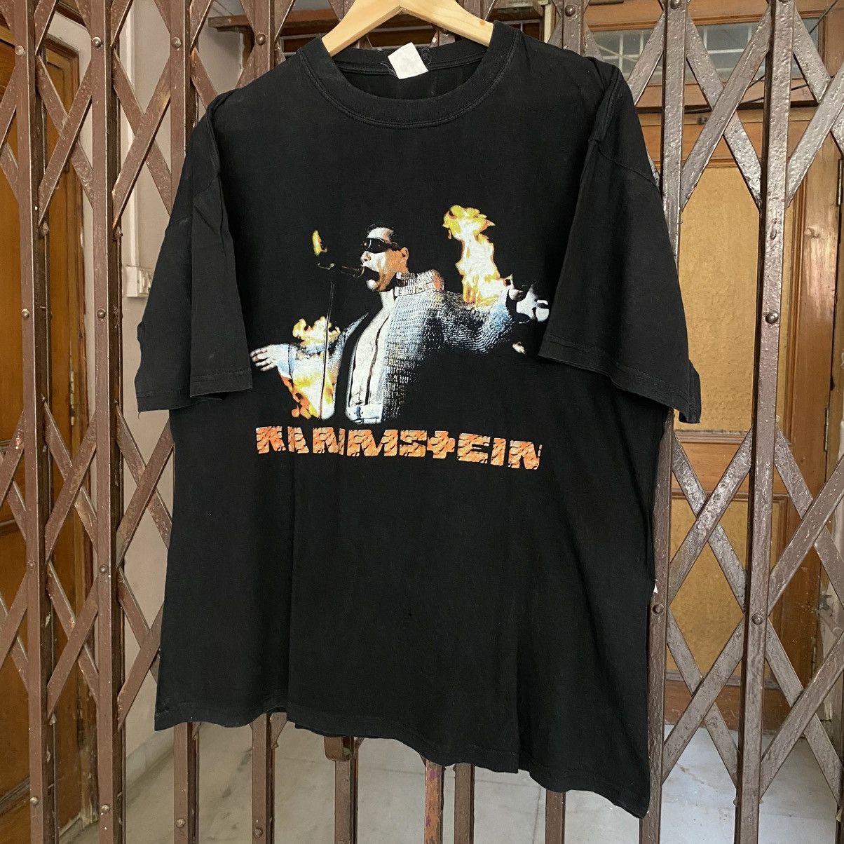 Band Tees Vintage Rammstein Flame T Shirt Size US XL / EU 56 / 4 - 2 Thumbnail