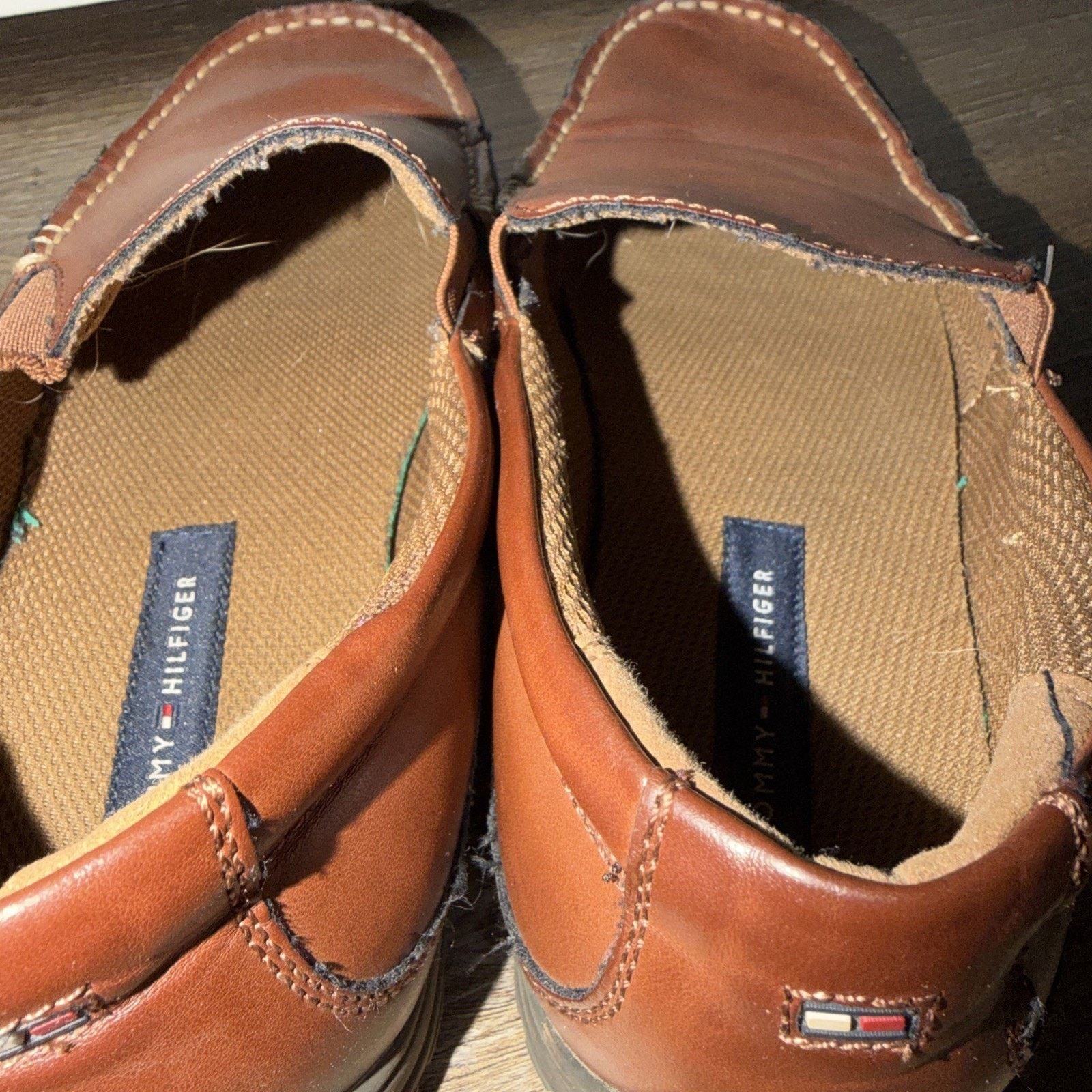 Tommy Hilfiger Tommy Hilfiger Men's Slip-On Shoes 8.5M Brown Leather Size US 8 / EU 41 - 8 Thumbnail