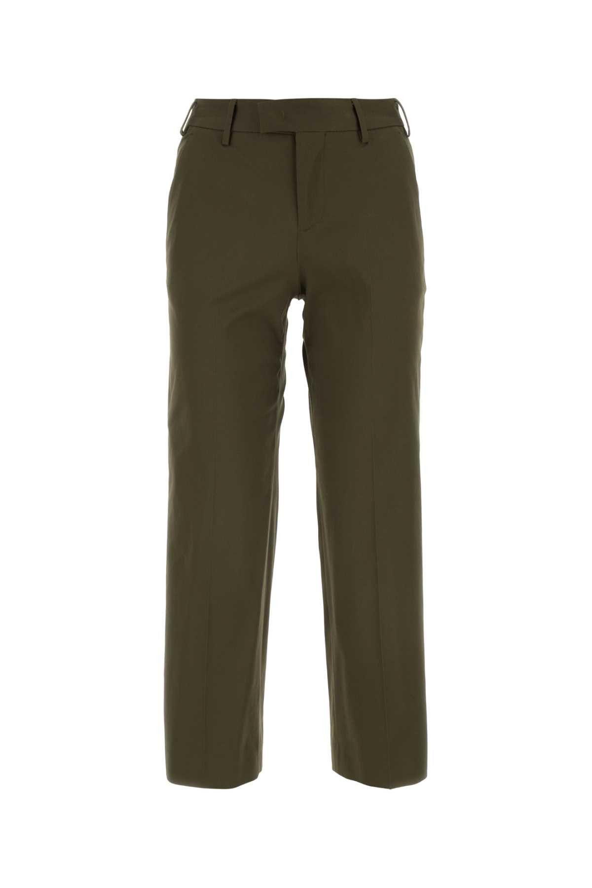image of Pt Torino Army Grey Stretch Cotton Pant in Green, Women's (Size 26)