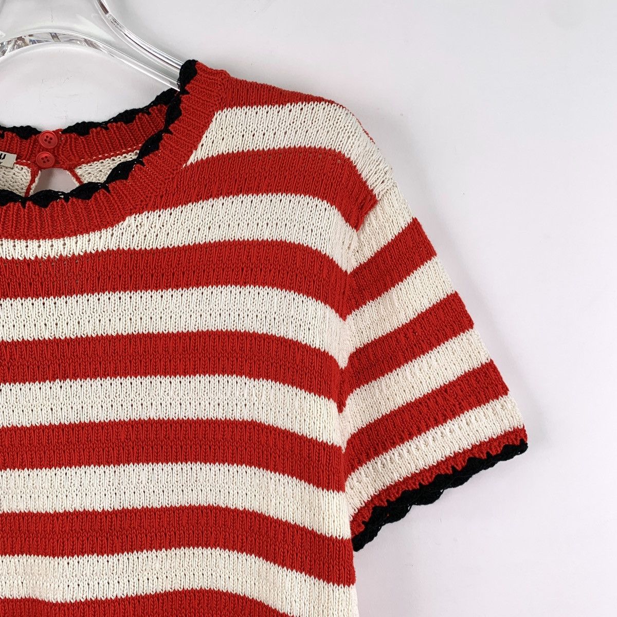 Miu Miu MiuMiu Colorblocked Striped Cotton Knit Sweater Size M / US 6-8 / IT 42-44 - 4 Thumbnail