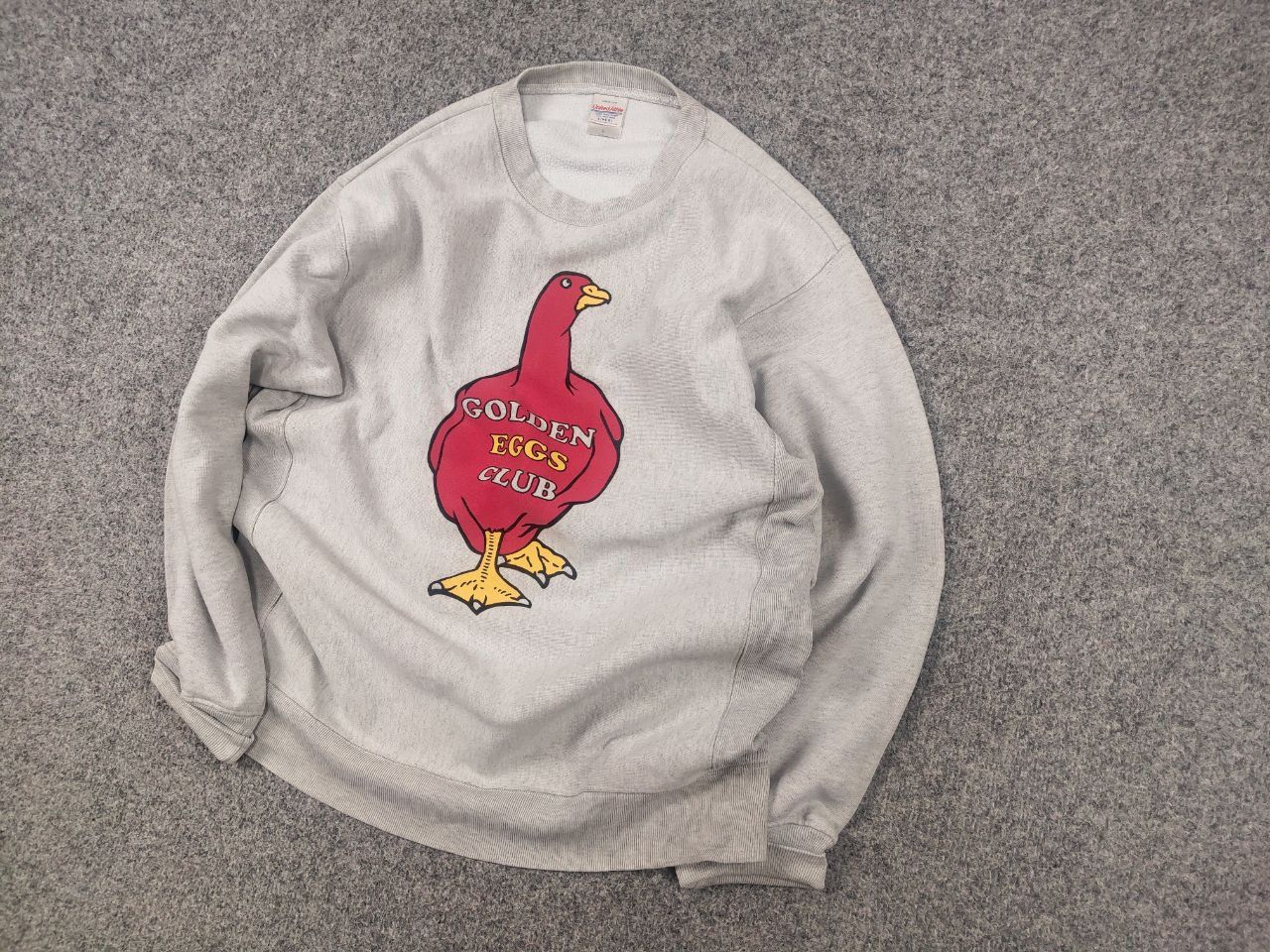 Vintage Vintage 90's United Athle GOLDEN EGGS CLUB Gray Sweatshirt Size US L / EU 52-54 / 3 - 3 Thumbnail