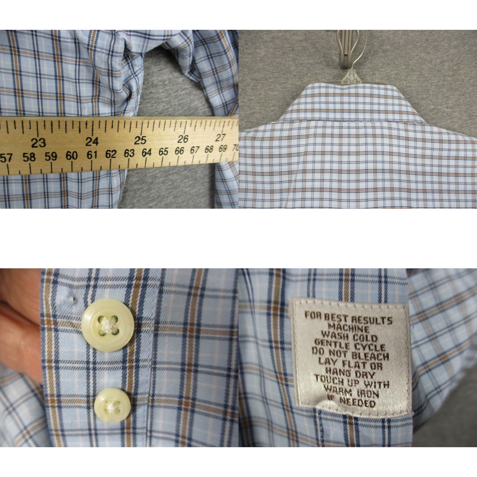 Peter Millar Peter Millar Crown Button Shirt Large Men Long Sleeve Blue Plaid Check Shirt Size US L / EU 52-54 / 3 - 8 Thumbnail