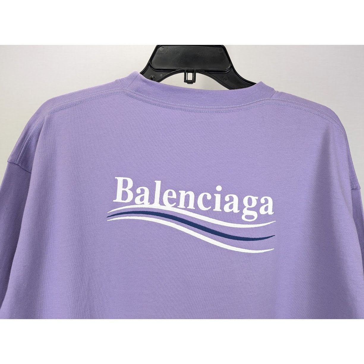 Balenciaga o1rshd1 Political Logo Large Fit T-Shirt in Light Purple Size US M / EU 48-50 / 2 - 10 Thumbnail